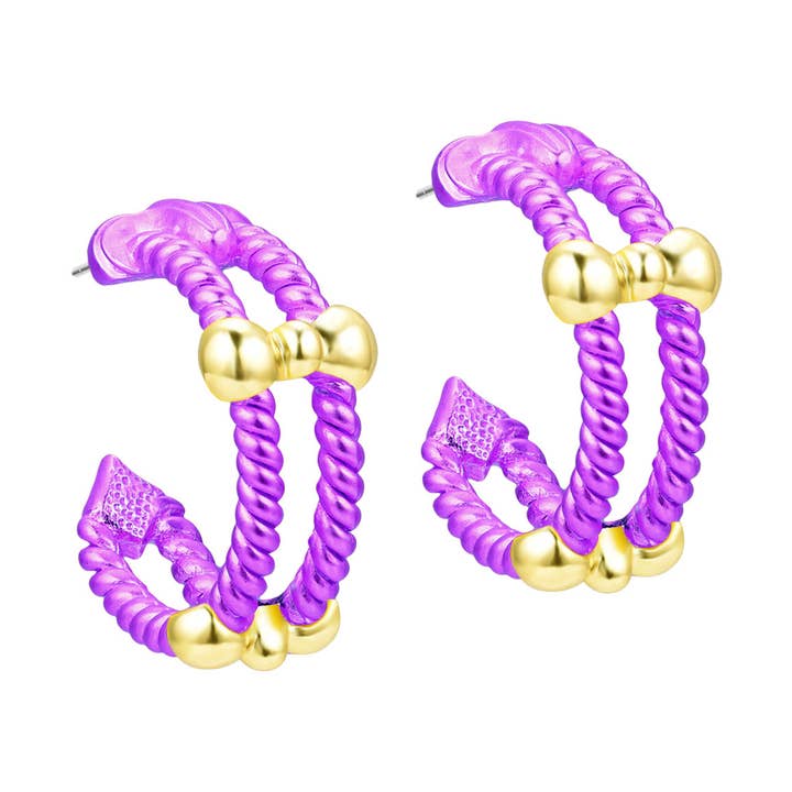 Aros Meio-Aros Coloridos Aços por atacado de NY Jewelry House