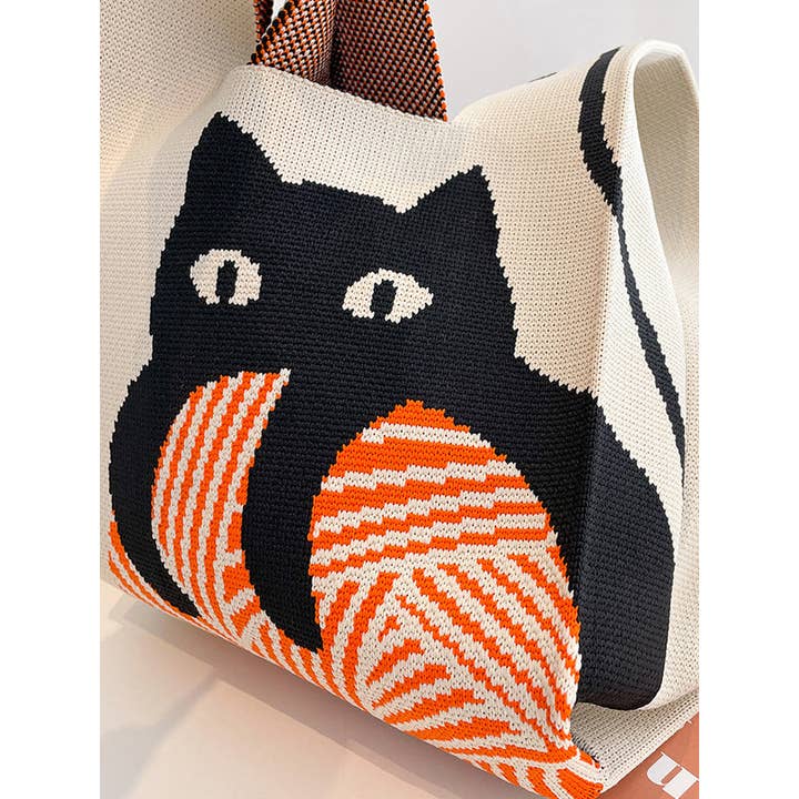 FurDecoration - Wholesale Tote Bag - Women's - Contrast Color Streamer Woven Bags Handbag9