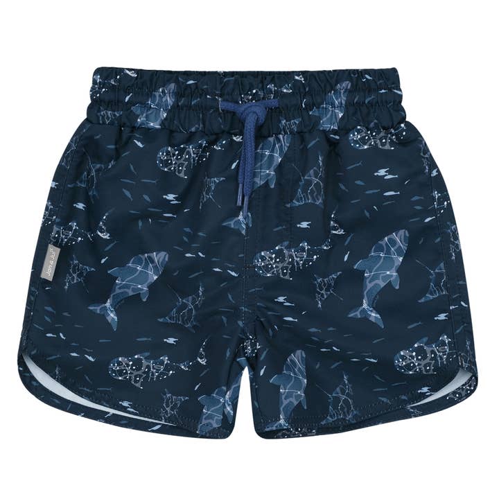 Navy Whale Play | UV Swim Shorts for wholesale by Jan & Jul