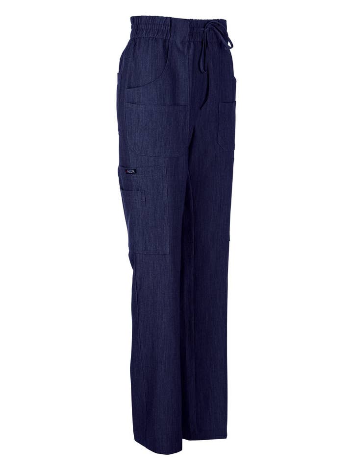 Mary High Waist 6 pocket Cargo Pants / Navy for wholesale by Wozo Uniforms