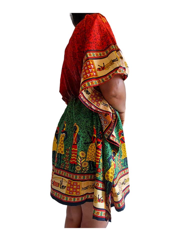 India Batik - Vendita all'ingrosso Caftano - Donna - 1127E- Top kaftan/Abito corto/Confezione da 53