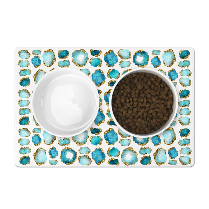 Pet Placemat, Jewel Encrusted, Aquamarine for wholesale by Aliza Darik