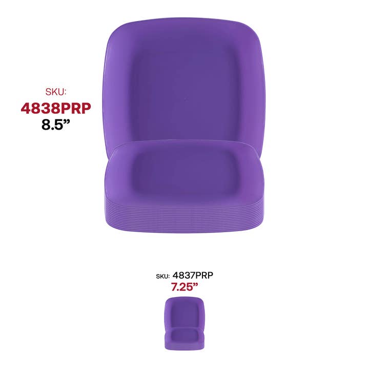 Smarty had a Party – wholesale Disposable plate – 8.5" Purple Flat Rounded Plastic Buffet Plates - 120 pcs5