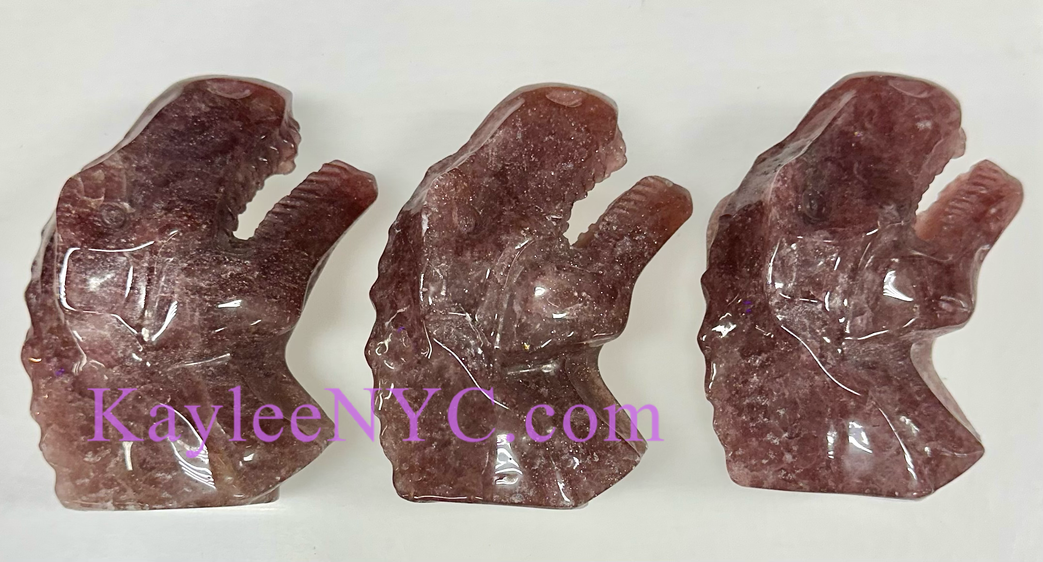 KayleeNYC - Wholesale Spiritual Stone/Crystal - Natural Strawberry Quartz Dinosaur Crystal Healing4