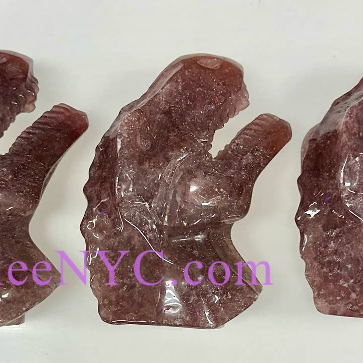 KayleeNYC - Wholesale Spiritual Stone/Crystal - Natural Strawberry Quartz Dinosaur Crystal Healing4