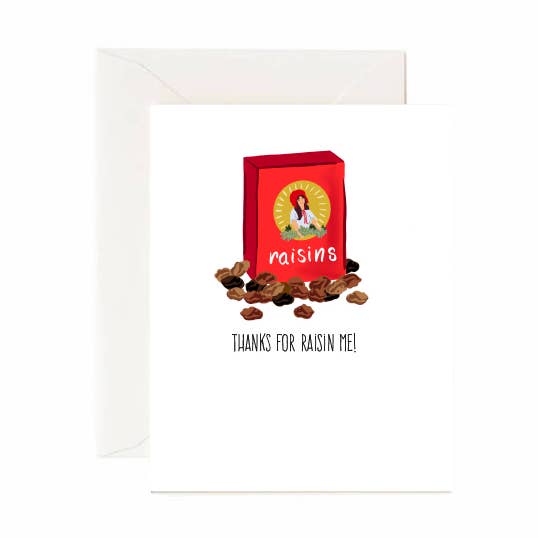 Jaybee Design - Wholesale Thank You Card - Thanks For Raisin Me - Greeting Card0