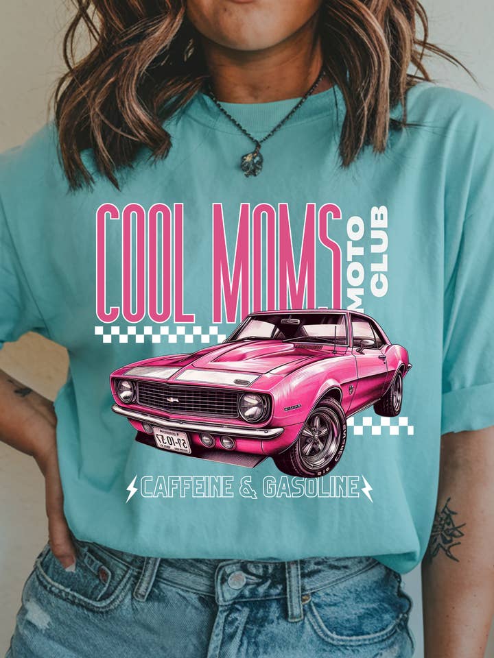 Cool Moms Moto Club Graphic T-Shirt for wholesale by Indian Creek Threads
