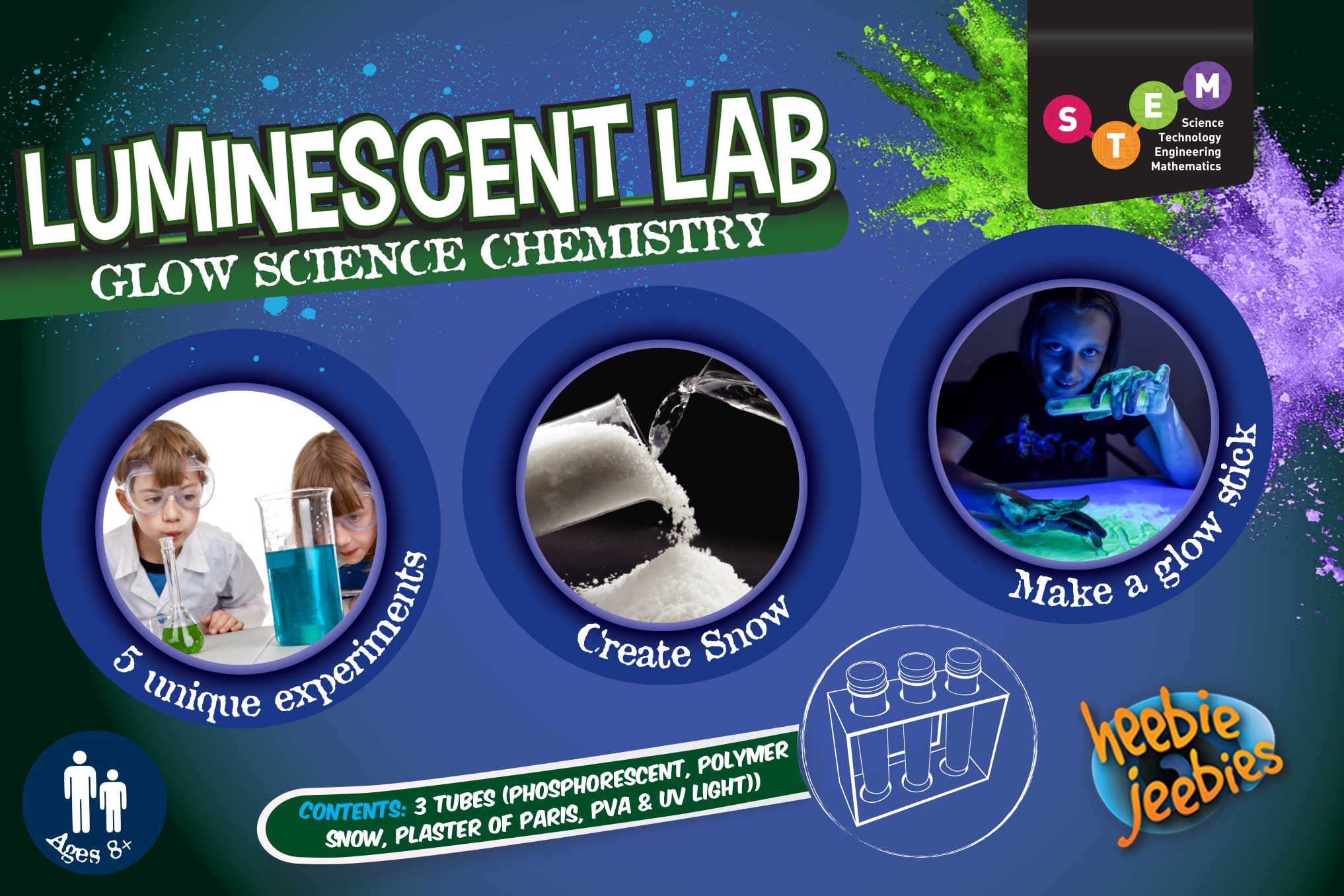Heebie Jeebies USA - Wholesale DIY Craft Kit - Kids - Luminescent Lab Glow Science Chemistry14