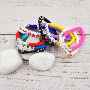  Elegance 11 designs Heishi Beaded Bracelets For Women Polymer  Clay Black And White Surfer Stackable Beads Boho Bracelet Summer Beach  Jewelry Set: Clothing, Shoes & Jewelry