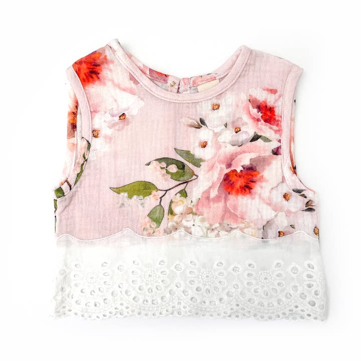 COTTON MUSLIN Lace Top - SOPHIA for wholesale by With Love for Kids