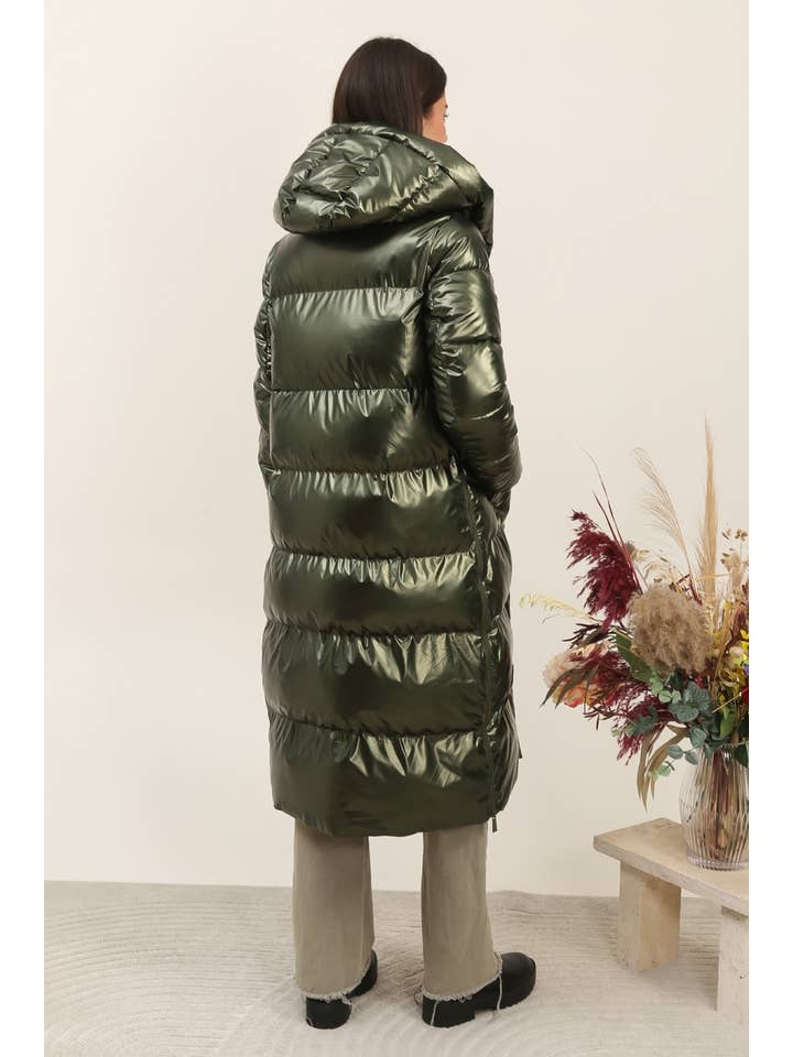 Attrait Paris - Wholesale Puffer Jacket - Women's - Extra long puffer jacket with metallic hood20