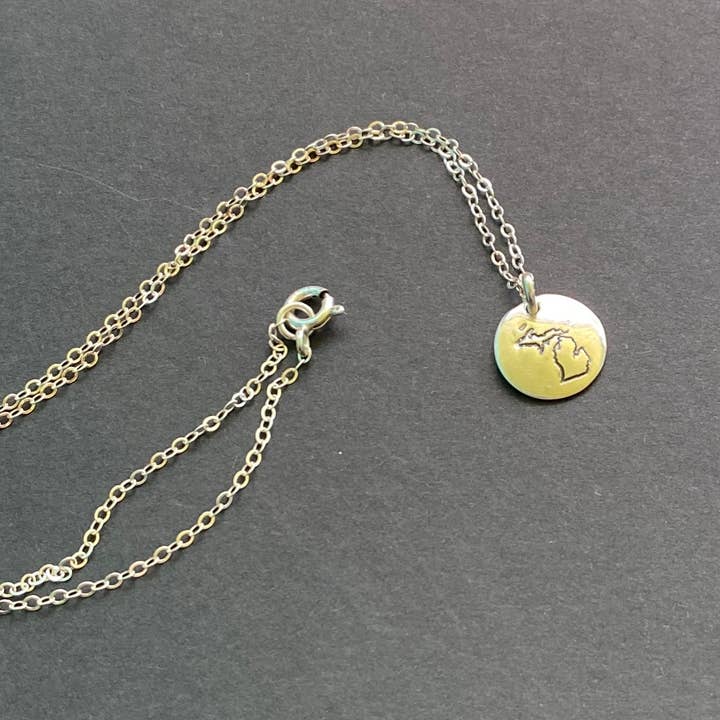 Michigan-Kreis Charm-Halskette für den Großhandel von Diem Designs Studio