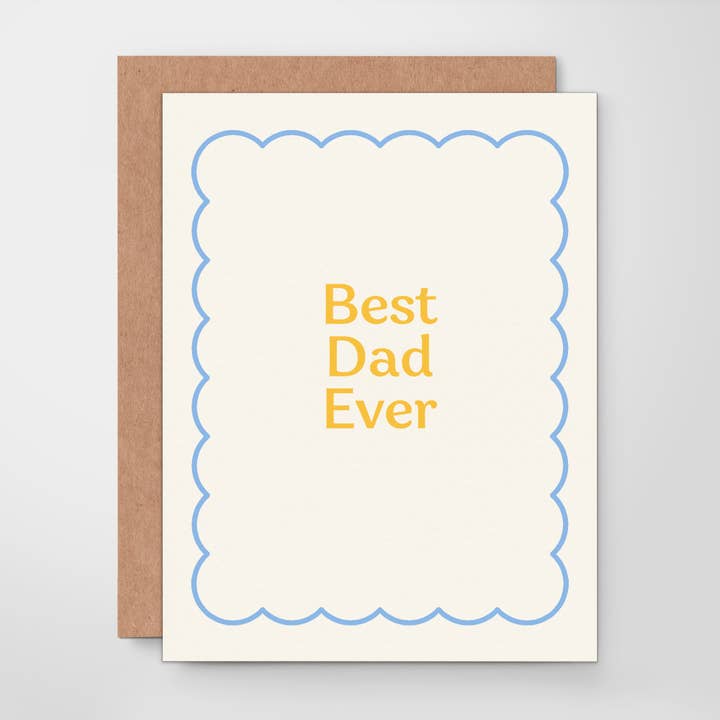 Meilleur Papa de Tous les Temps – Carte de Fête des Pères à Bordure Festonnée pour la vente par Assar