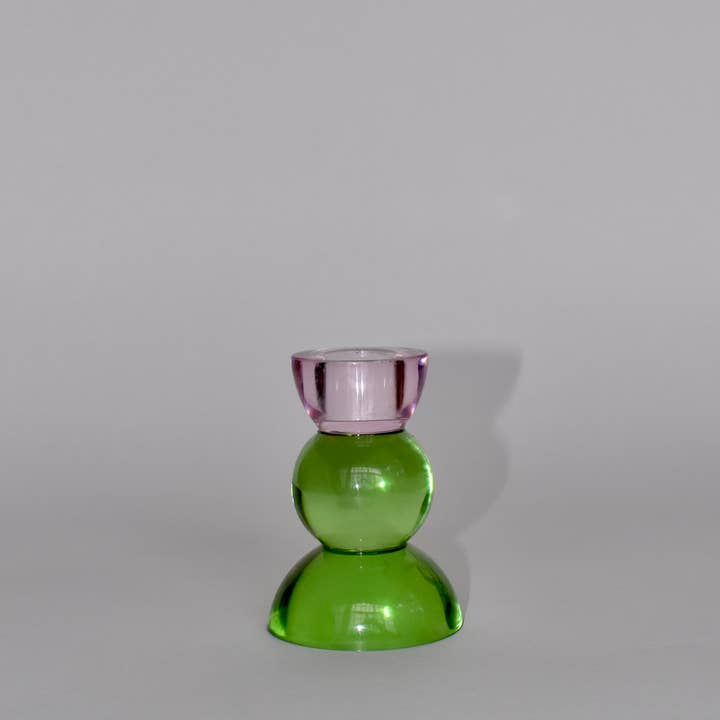 Rose Quartz and Peridot Green Taper Candle Holder for wholesale by StephanieVCreations