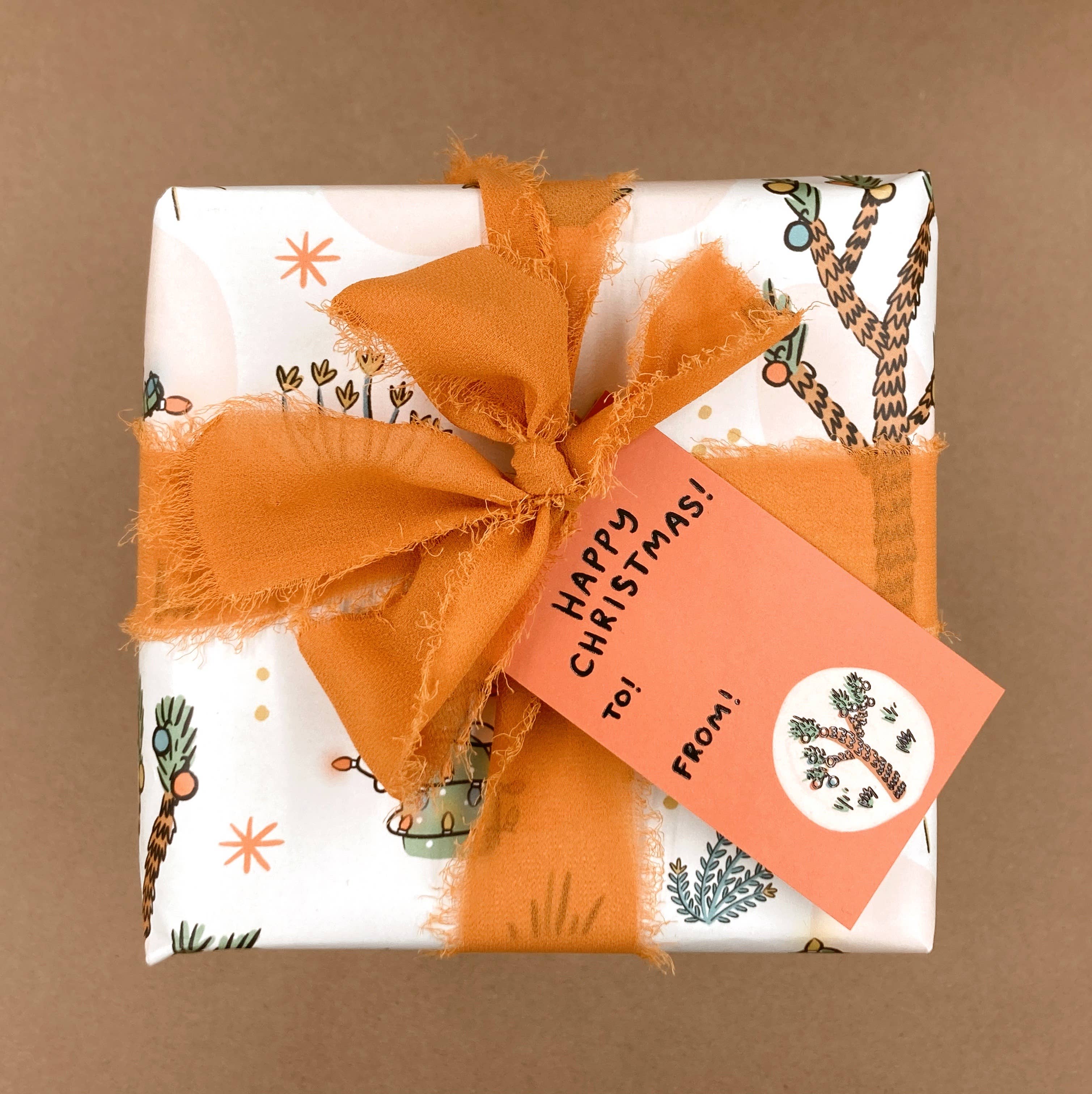 Abbie Ren Illustration - Wholesale Cadeaulabel - Kerst Cactus cadeaulabels - Set van 101