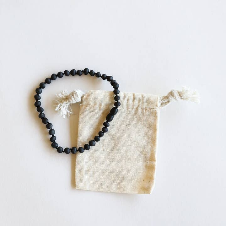 CanyonLeaf - Vente Collier de perles - Ambre noir brut de la mer Baltique | Collier à fermoir torsadé en perles2