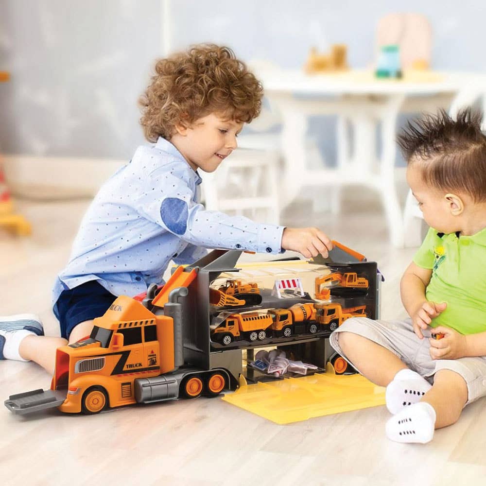 AJ Aguiar - Wholesale Toy Car/Truck - Kids - 2 In 1 Construction Truck And Container With Vehicles And Track7