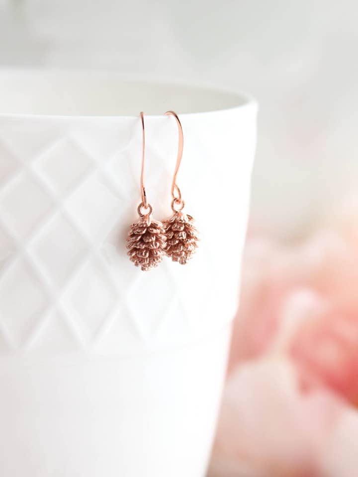 Little Pine Cone Earrings | Nature Jewelry (3 Options) for wholesale by A Pocket of Posies