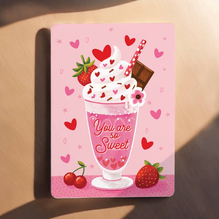 Aniet Illustration - Wholesale Valentine's Day Card - Card love valentine you are sweet milkshake postcard1