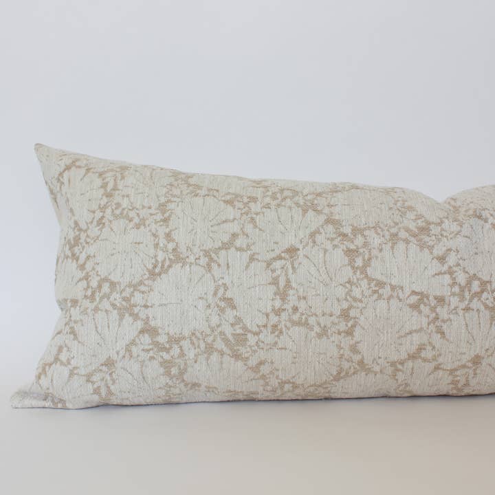 Textileish - Wholesale Throw Pillow Cover - Cream Floral Lumbar Pillow Cover, Ivory Pillow | Evielle 12