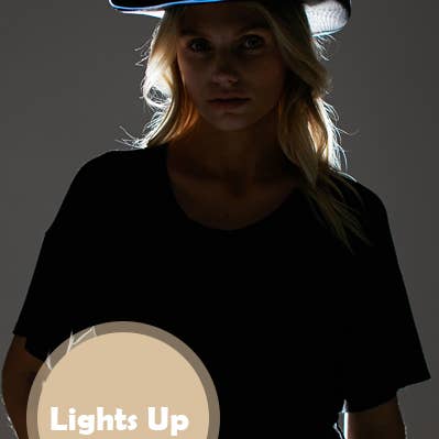 Blue Light-Up Cowboy Hat for wholesale by KBW Global Corp.