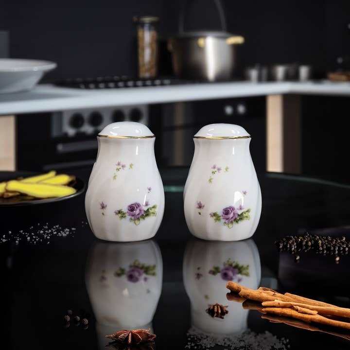 Lynns - Wholesale Salt & Pepper Shaker Set - *Floral Porcelain Salt & Pepper Set, Elegant Vintage10
