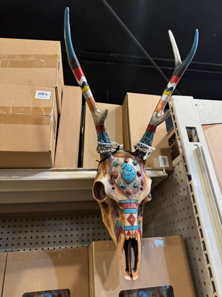 Aztec Deer Turquoise Cowskull for wholesale by Broads Market