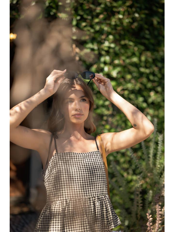 MIOU MUSE - Wholesale Dress - Women's - T5185ST GINGHAM PATTERN TOP