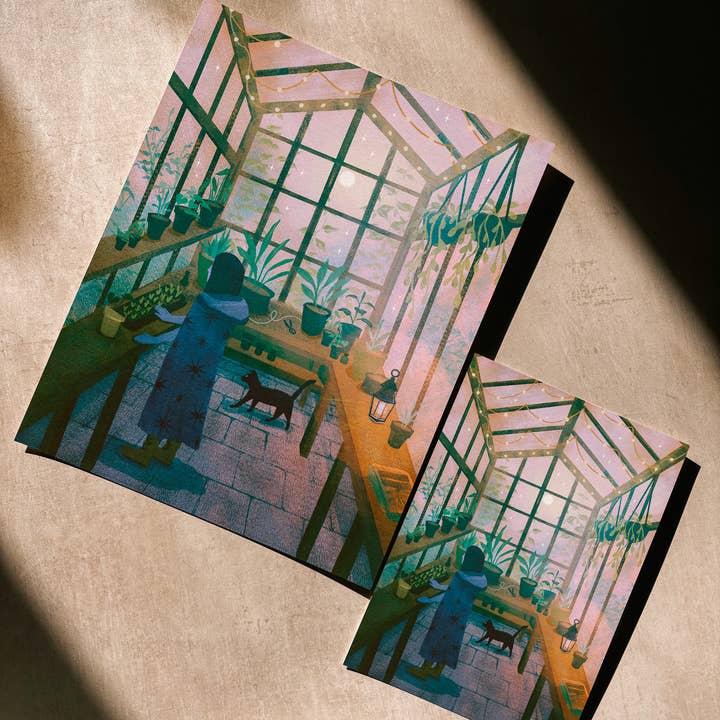 Lantern Print Co. - Wholesale Art Print - Art Print: Cozy Greenhouse; 5x7, 8x10, 4x61