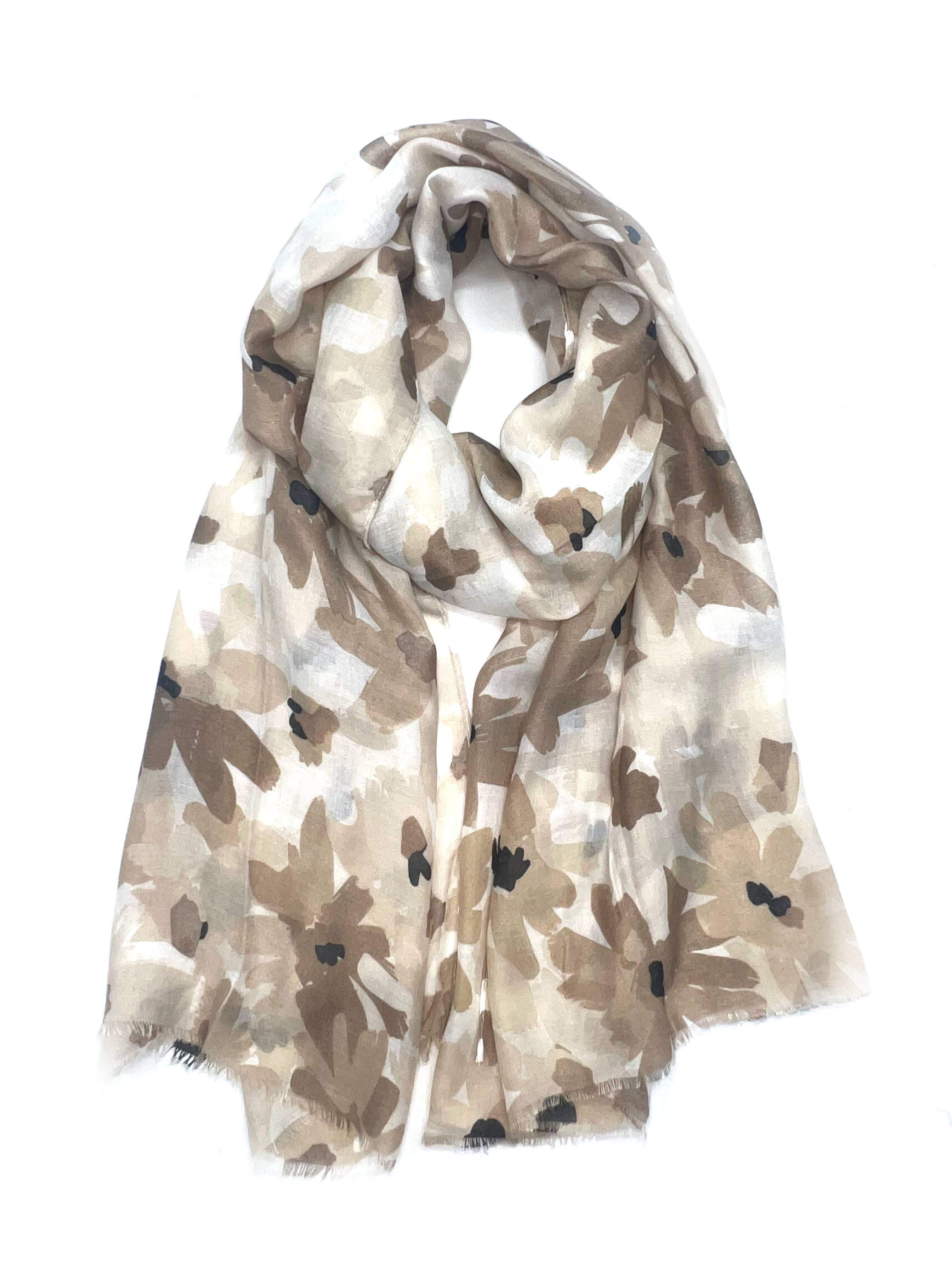 LINETA – Engroshandel Tørklæde - Dame – LN-76 Tørklæde med blomsterprint0