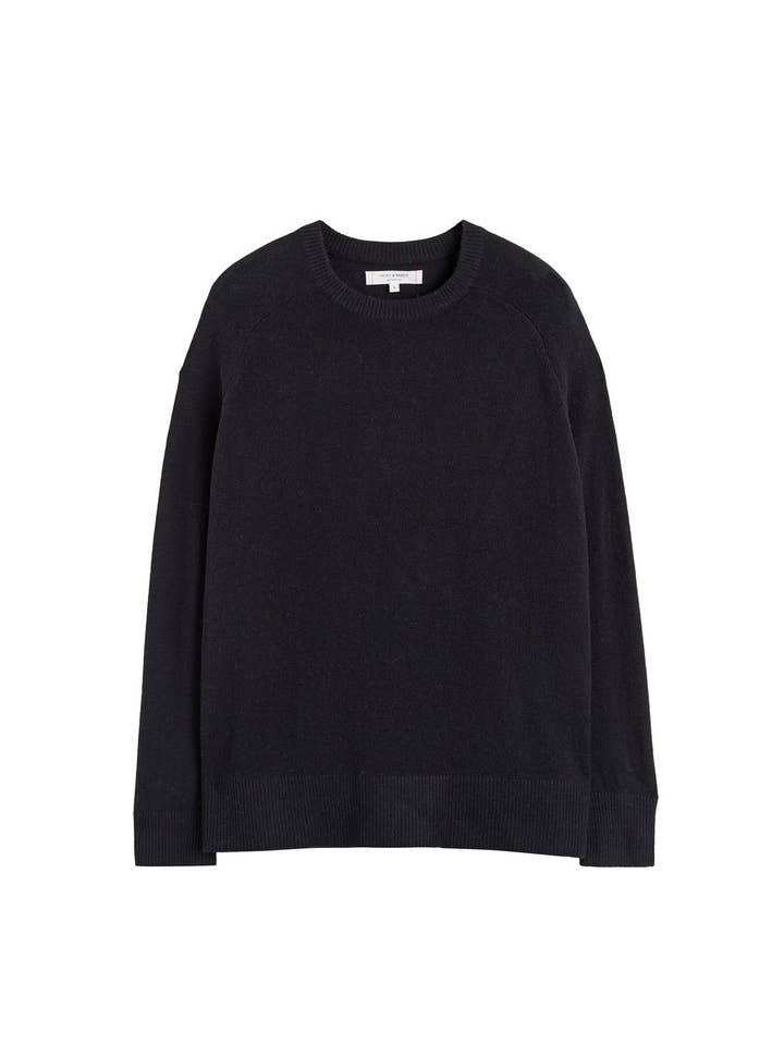 Chinti & Parker – wholesale Knitted jumper – Women′s – Black Cloud Cashmere Slouchy Sweater