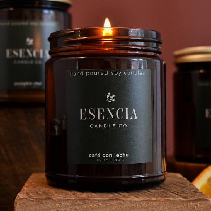 Café con Leche Soy Candle for wholesale by Esencia Candle Co.