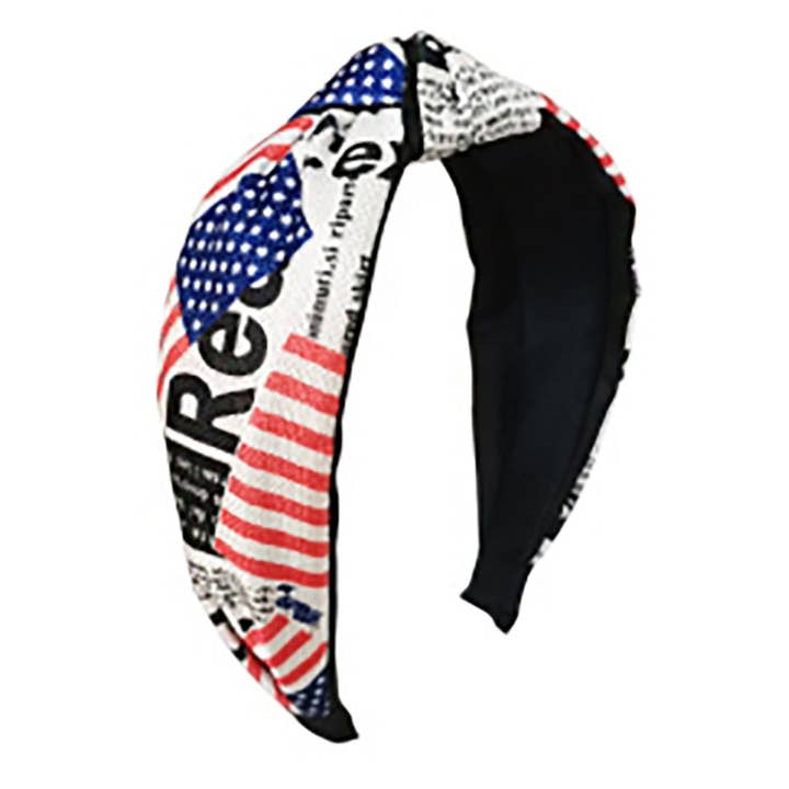 Diadema con Nudo de Bandera Americana HB21018-20 (12PC) para venta al por mayor de TAPA fashion