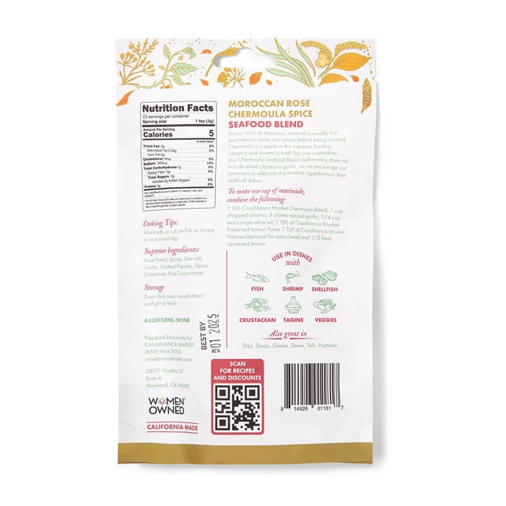 Casablanca Market - Wholesale Dried spice mix - CasablancaMarket Moroccan Rose Chermoula Spice Seafood Blend2
