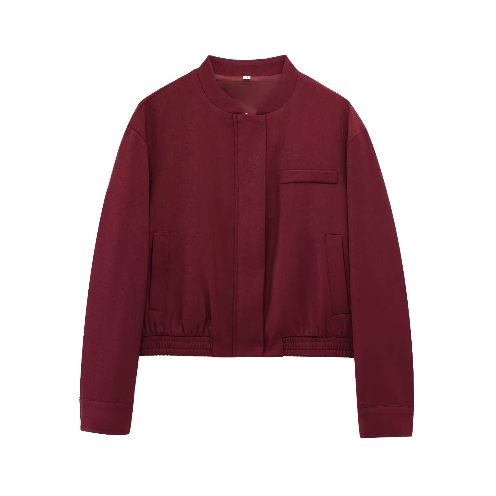 WINE Round-neck long-sleeved solid-color jacket for wholesale on Faire0