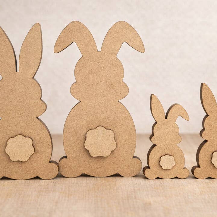 Lapins autoportants 3/4" | Kit de bricolage MDF pour la vente par Crazy Daisy Designs