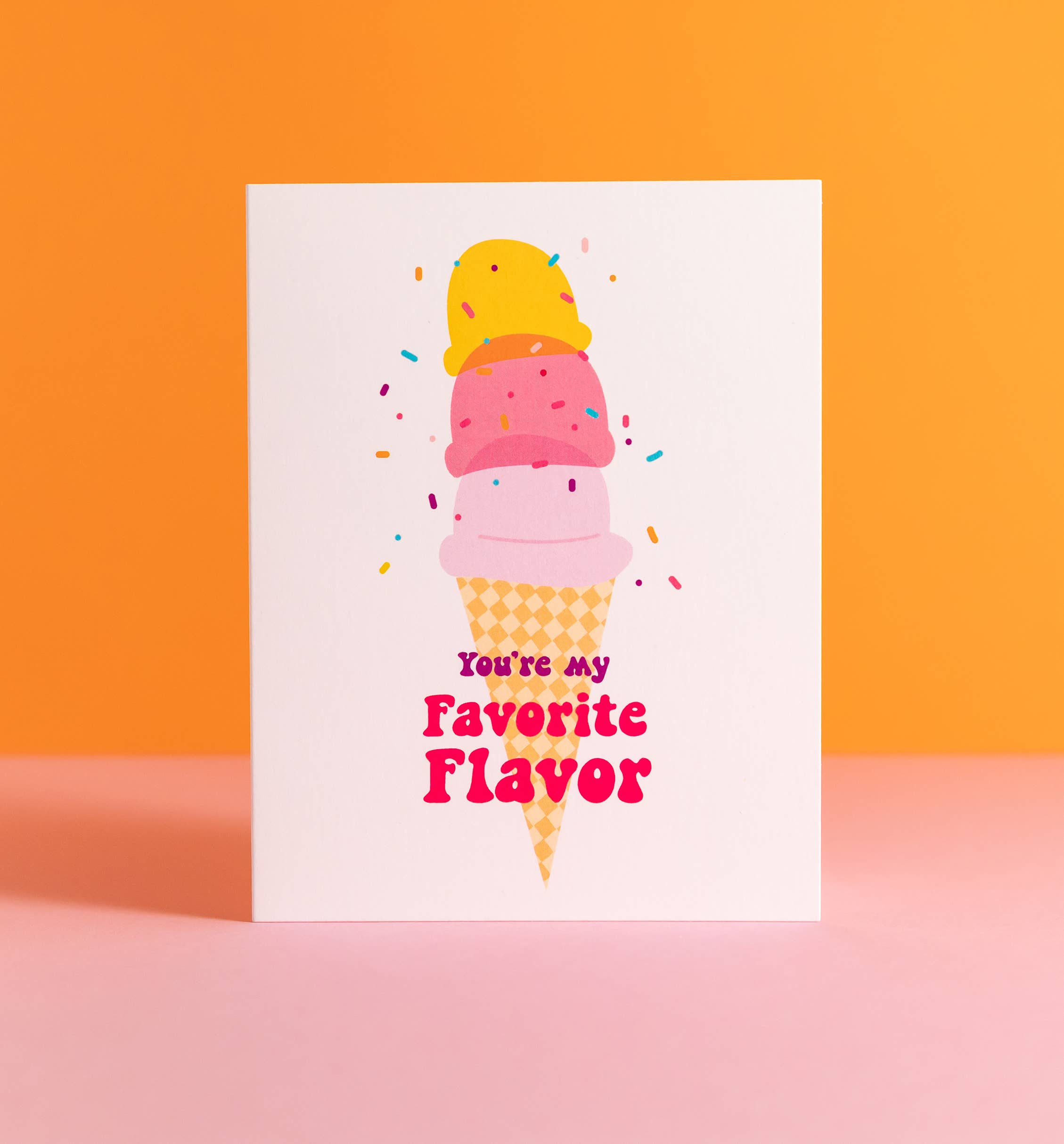 Graphic Anthology Greeting Cards - Wholesale Love card - Favorite Flavor Ice Cream Cone Love Greeting Card