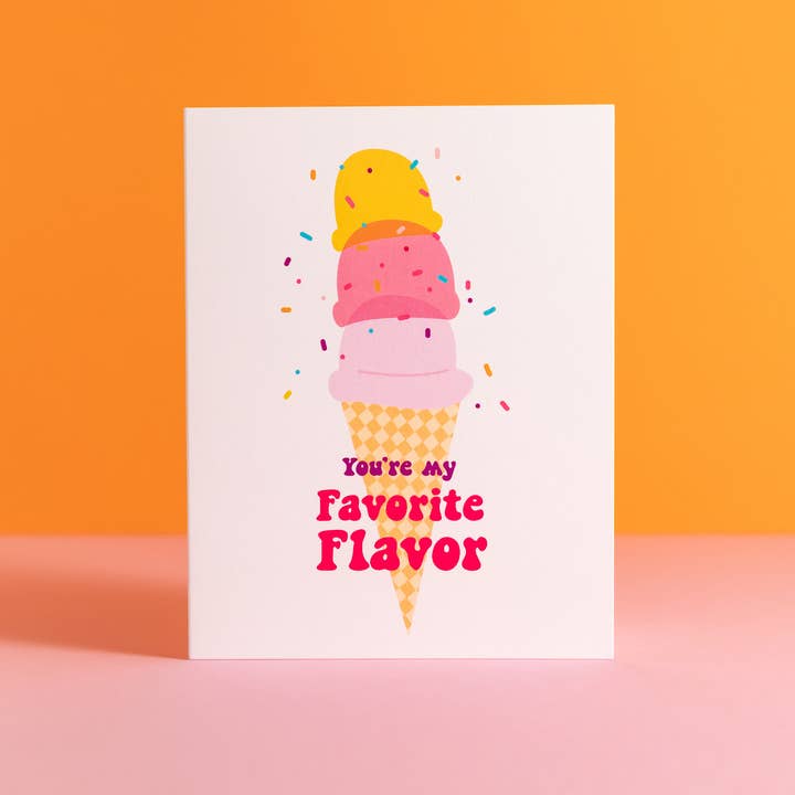 Favorite Flavor Ice Cream Cone Love Greeting Card and other Purchase Wholesale ice cream cone sleeves. Free Returns & Net 60 Terms on Faire trending on Faire.