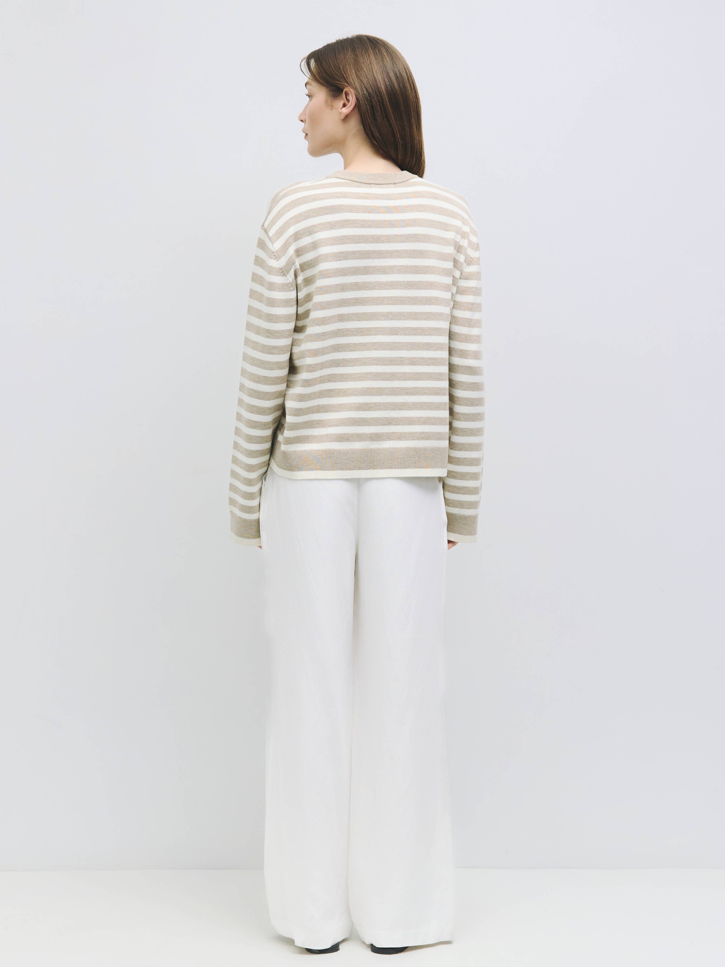 MOD REF - Wholesale Knit Sweater - Women's - The Klein Sweater | Striped Boyfriend Sweater5