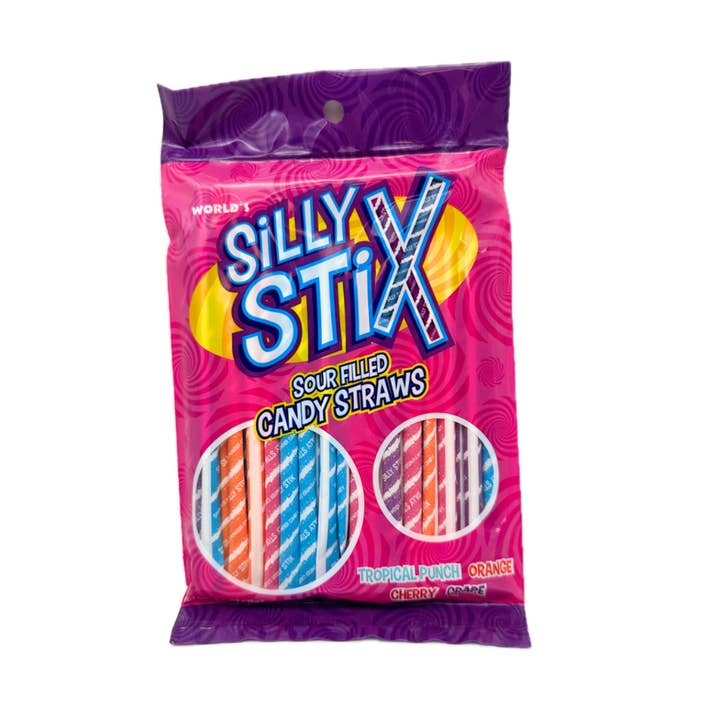 I Got Your Candy - Wholesale Hard Candy - Silly Stix Sour Filled Candy Straws 2.75oz - 12ct