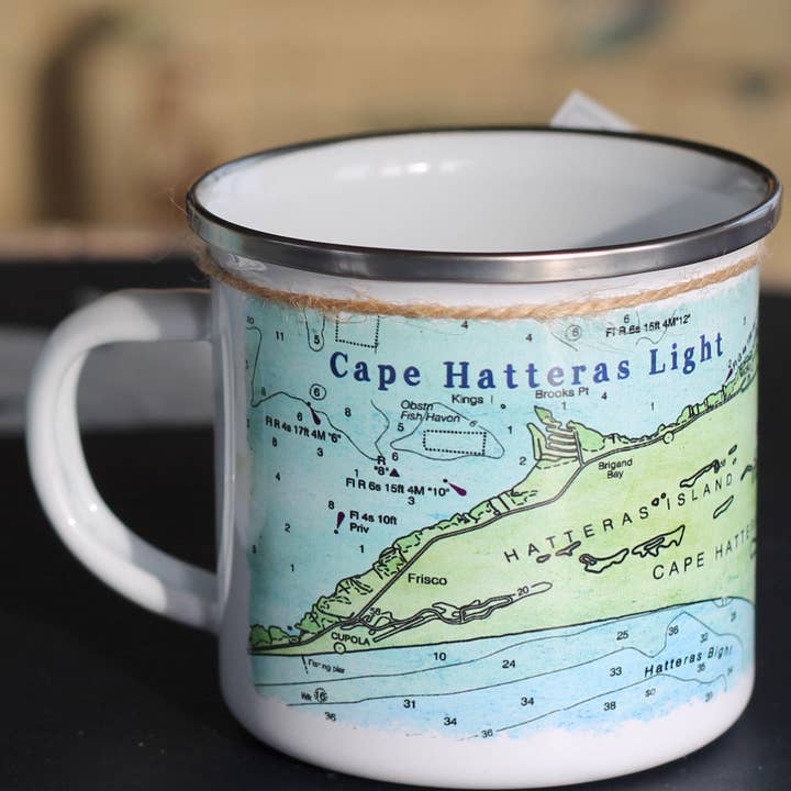 Custom Map Landmark Camp Mug, Personalized Map Campfire Mug for wholesale by The Traveled Lane®