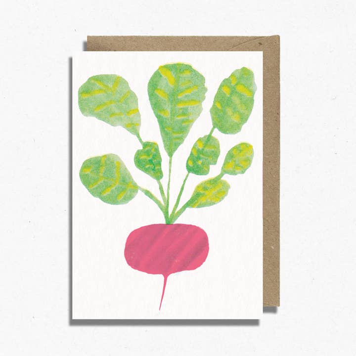 Tarjeta de Rábano | Tarjeta de Jardinería | Comida | Naturaleza para venta al por mayor de Hot Pink Press