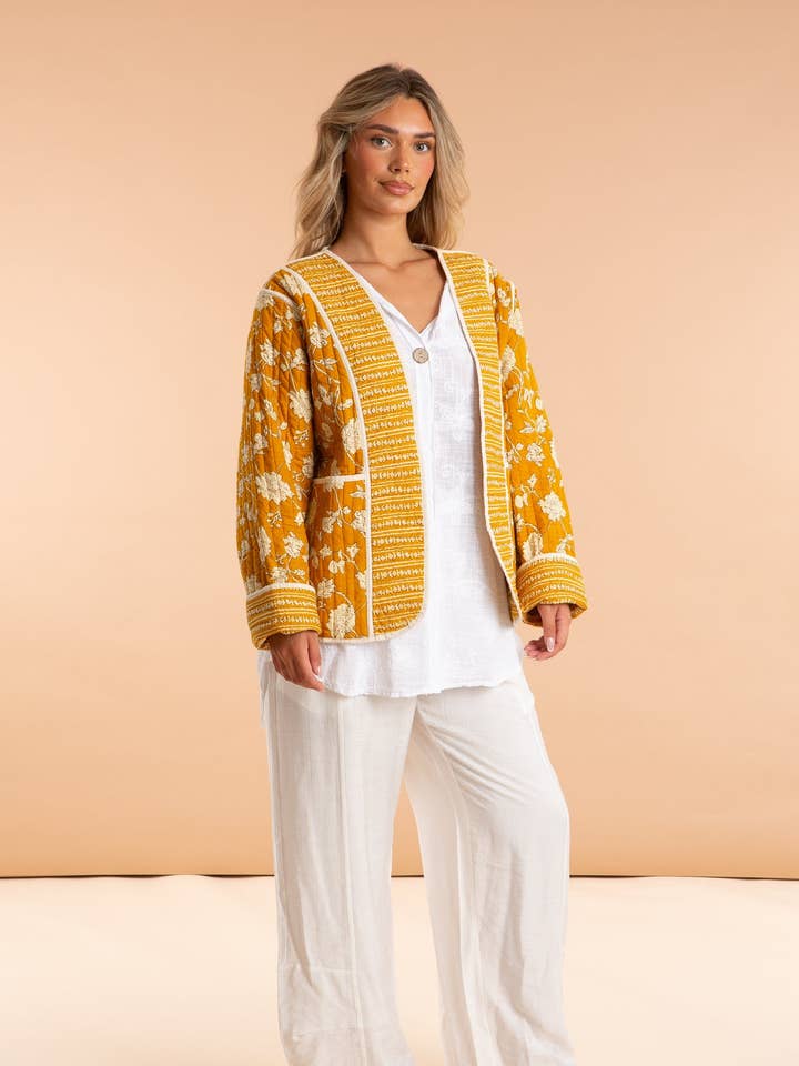 Golden Tulip Reversible Quilted Cotton Jacket for wholesale by inara