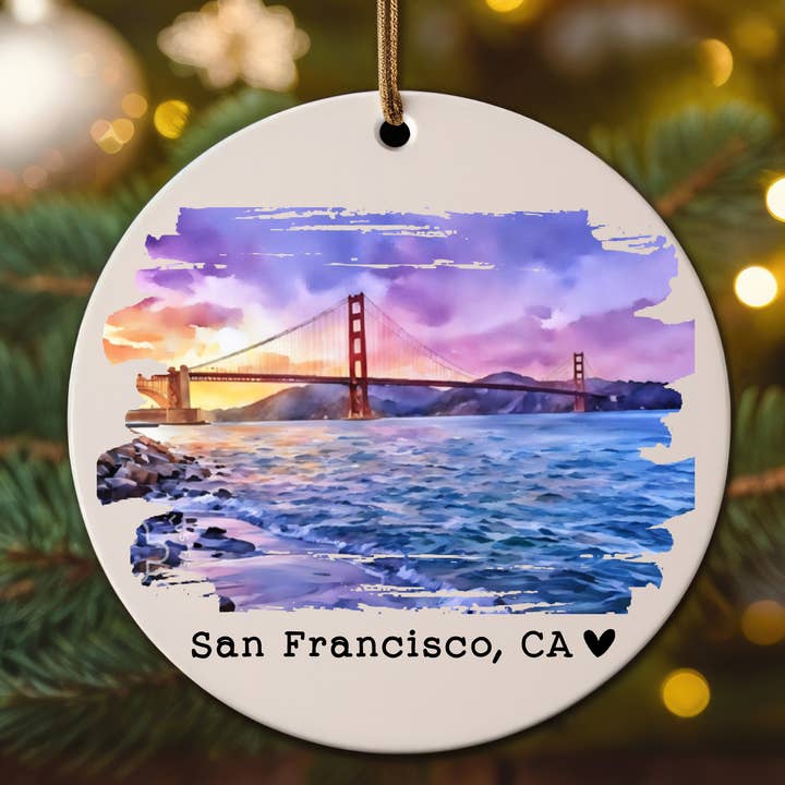 Adorno navideño de San Francisco, California para venta al por mayor de Tahoe Toffee Candy Co.
