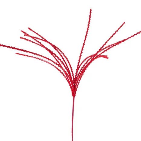 General Wholesale Inc - Wholesale Christmas Decoration - 35"L Glttr/Ball/Rope Dangling Spray-Red-MN049424