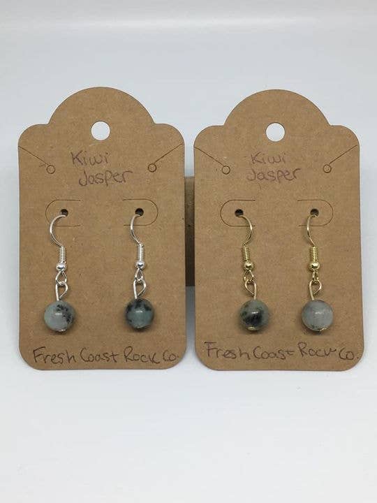 (Blaugrünes Aqua) Kiwi Jaspis Stein baumeln Ohrringe für den Großhandel von Fresh Coast Rock Co. LLC