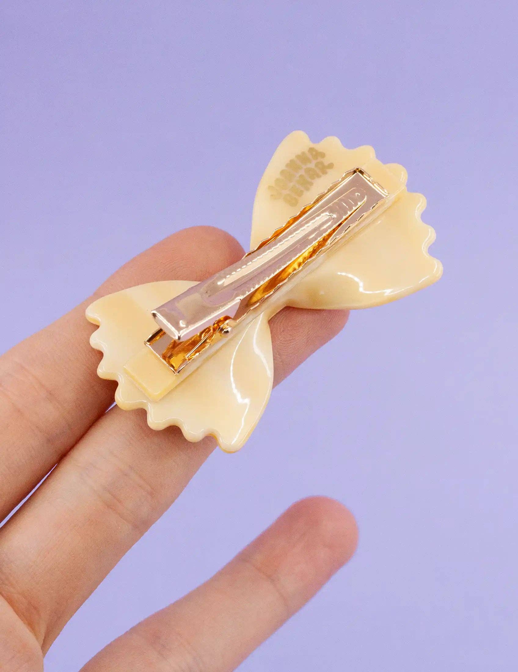 Joanna Behar – wholesale Hair pin – Farfalle pasta italian bow tie Alligator hair clip1