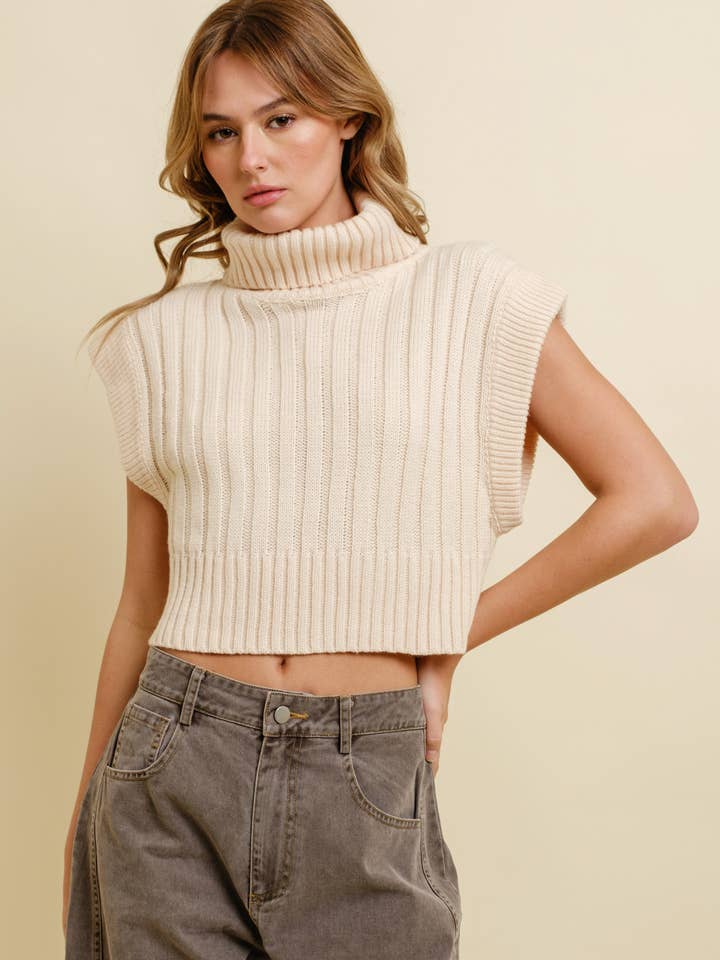 CSW9053A - Rib Knit Women's Sweater Vest for wholesale by Cloud Ten