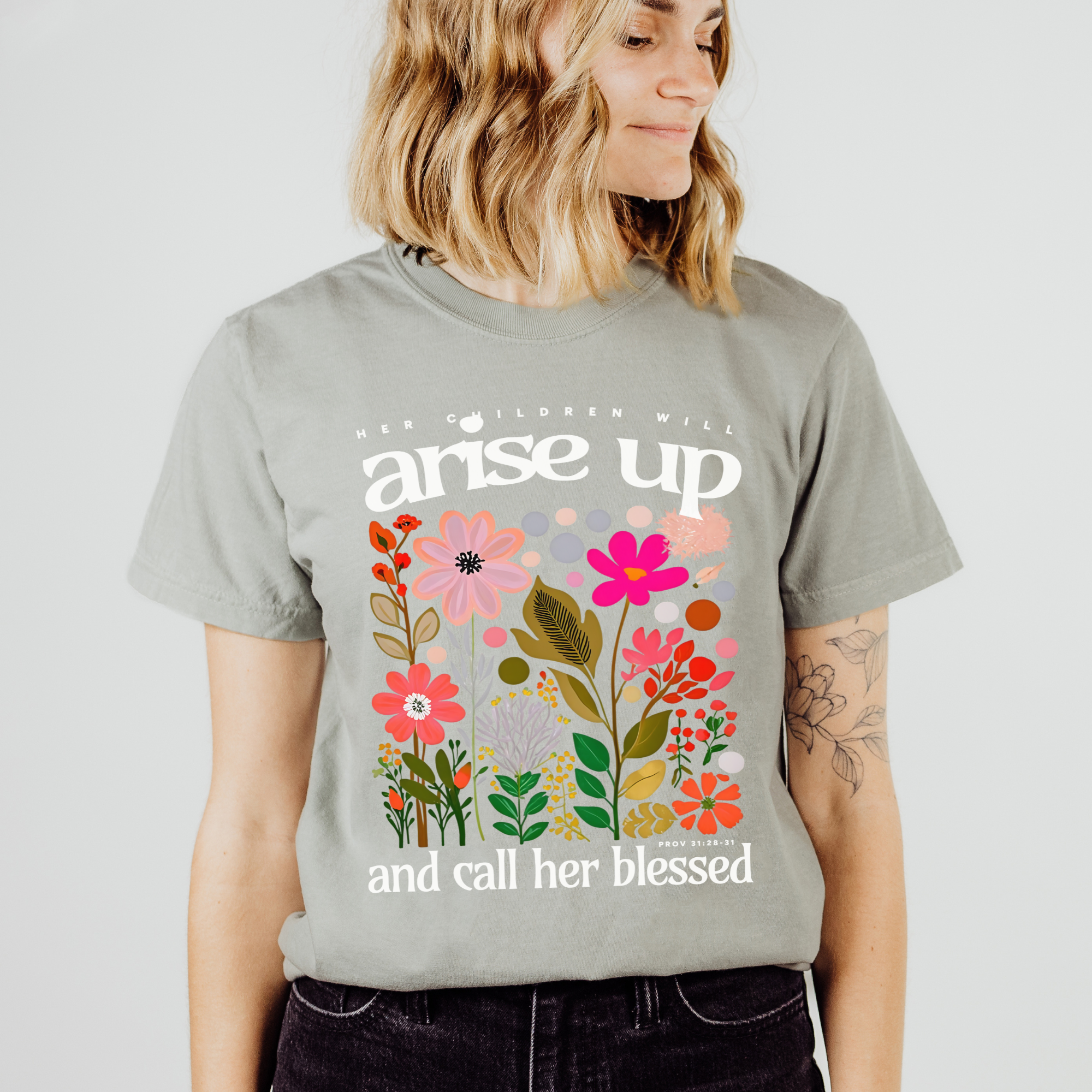 Scripted Pearl - Wholesale Screen Printed T-Shirt - Women's - Mom Bible Verse Comfort Colors Christian Mother's Day Tshirt8