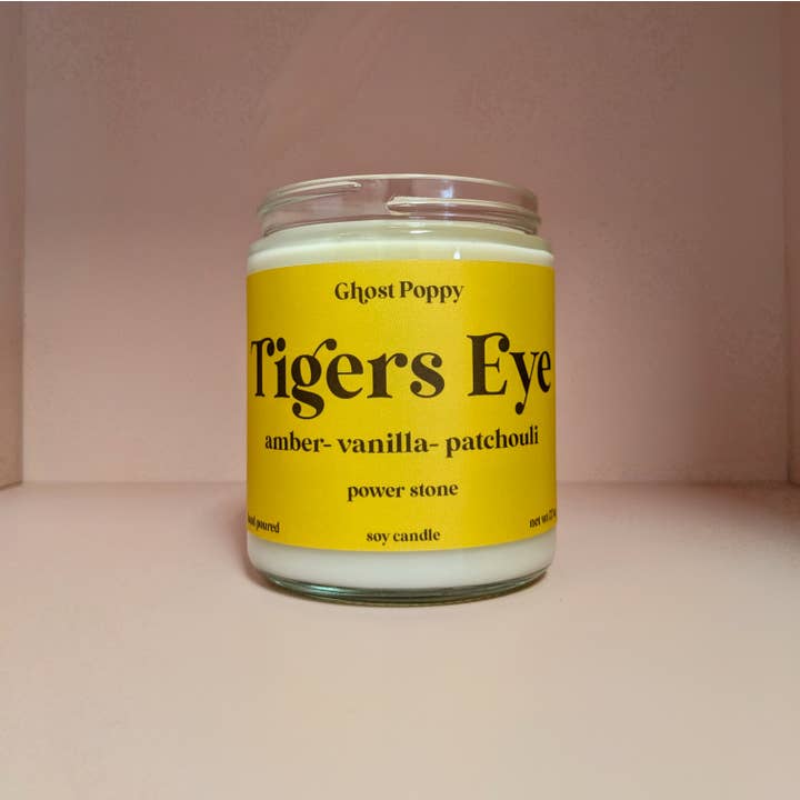 Vela Tigers Eye con aroma a ámbar, vainilla y pachulí para venta al por mayor de Ghost Poppy